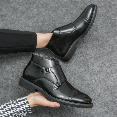 Parker™ | Double-Buckle Faux Leather Boots