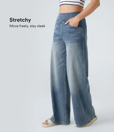 High Waisted  Baggy Stretchy  Casual Jeans