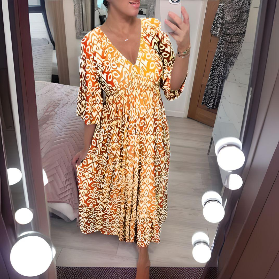 BohoMelody™ Printed Midi Dress