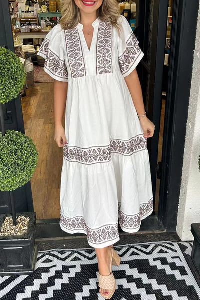 NANCY- Geometric Print Dress