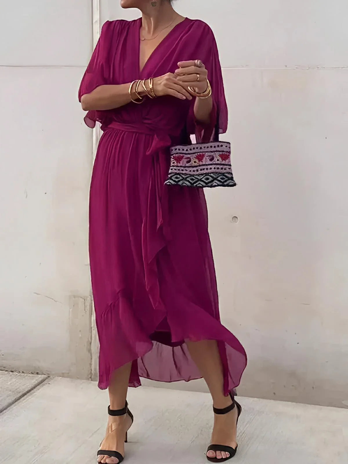 Lyra™ Whisper-Soft V-Neck Dress