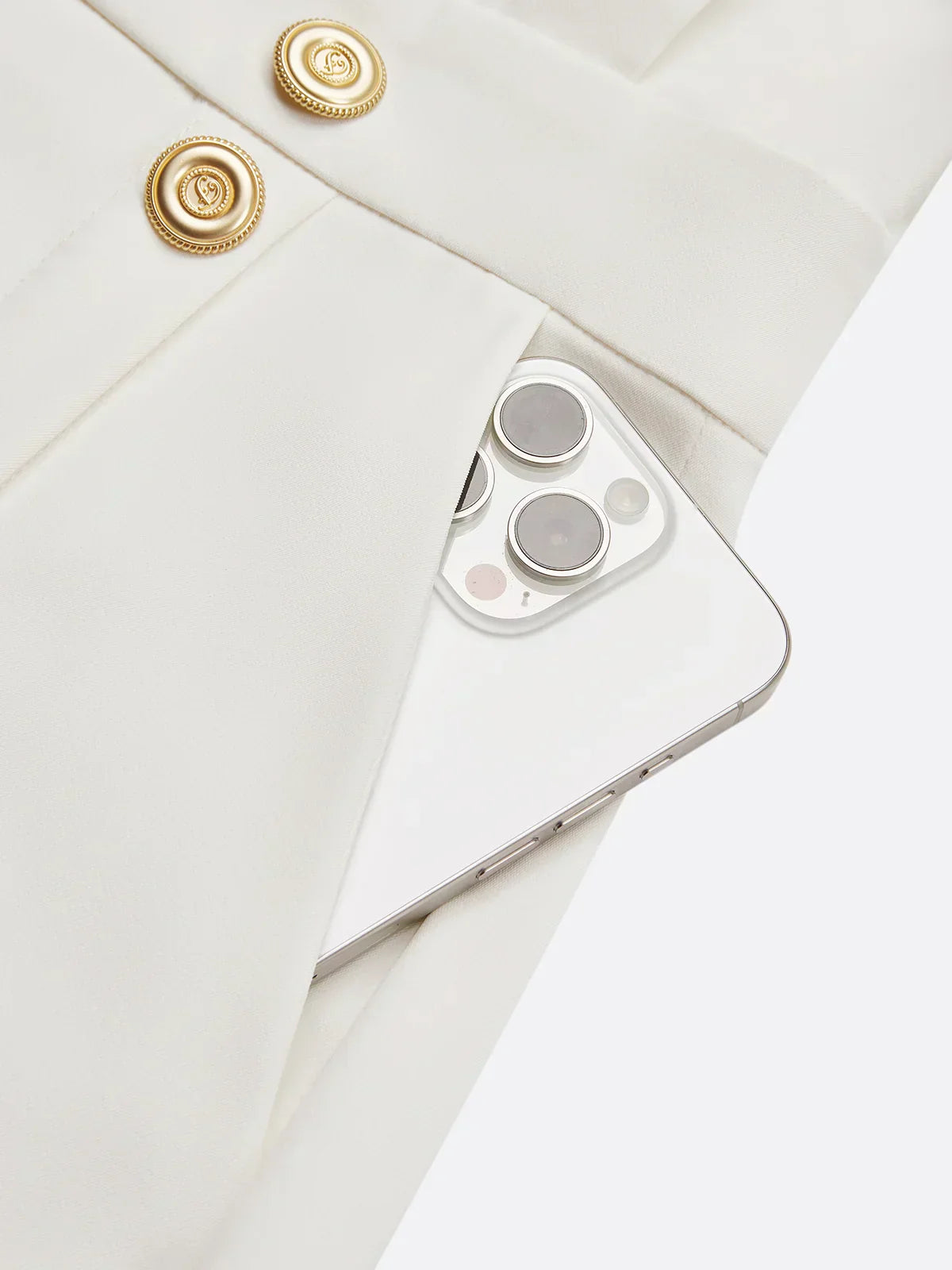 Malene™ | Solid Midi Dress with Button Slit and Round Neckline