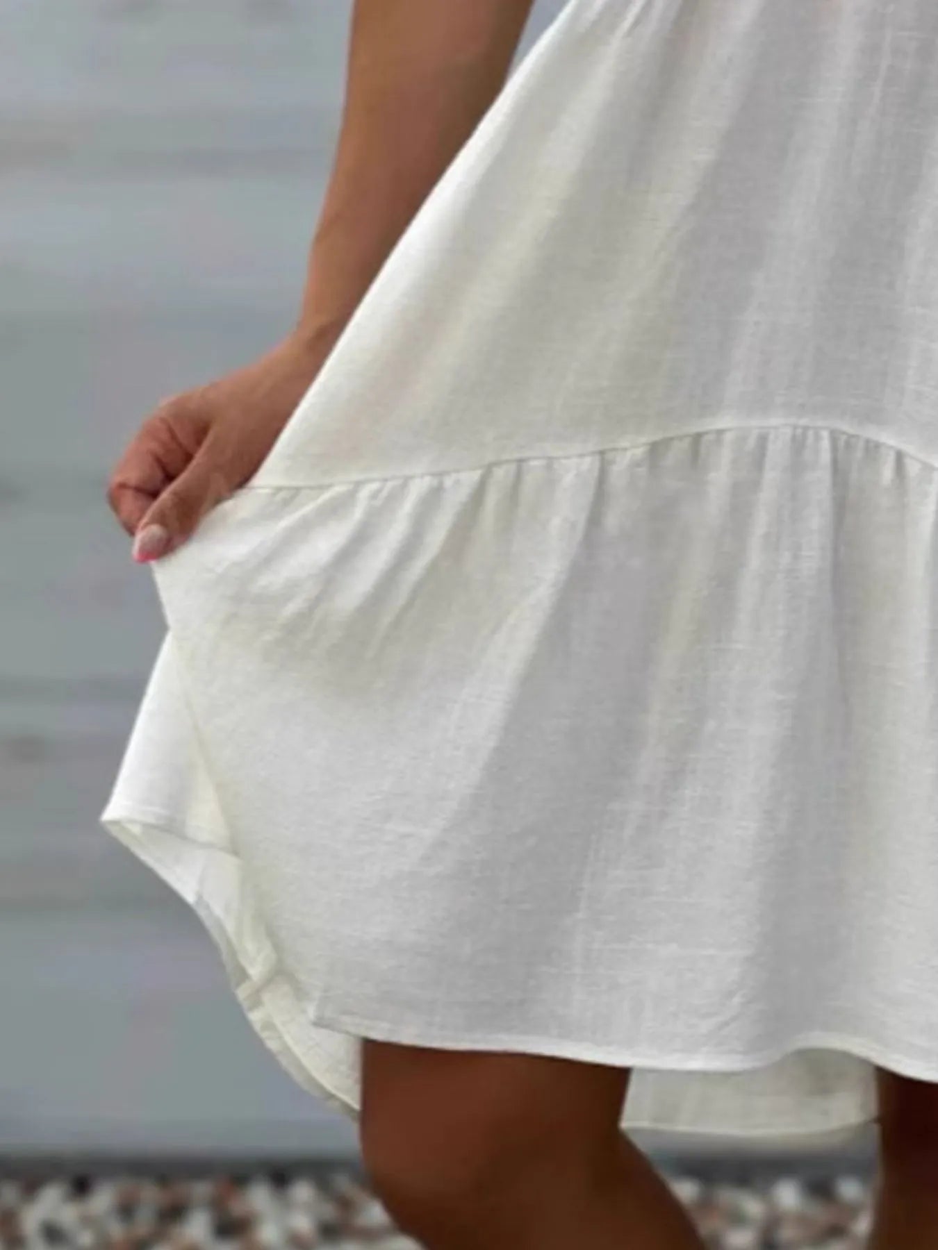 TierEase™ Button-Front Tiered Midi Dress