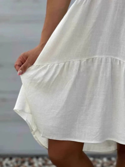 TierEase™ Button-Front Tiered Midi Dress