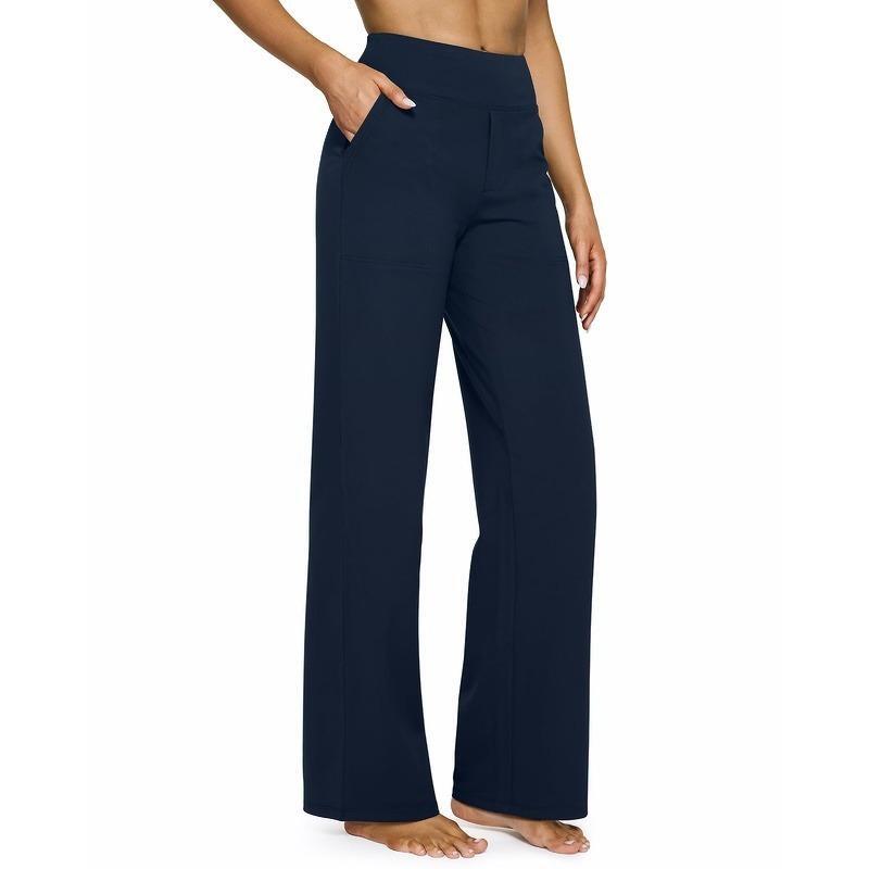 High-waist wide leg casual pants
