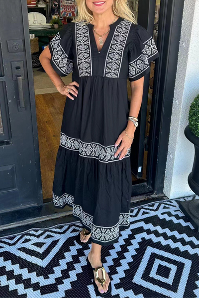 NANCY- Geometric Print Dress