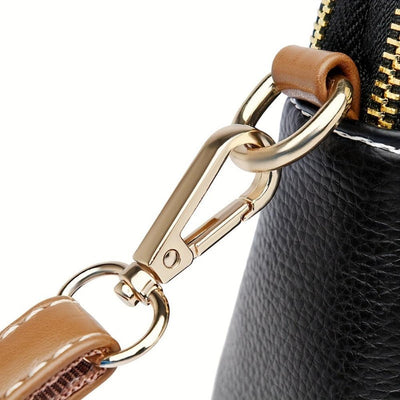 Mila™ | Litchi-Embossed Crossbody Bag