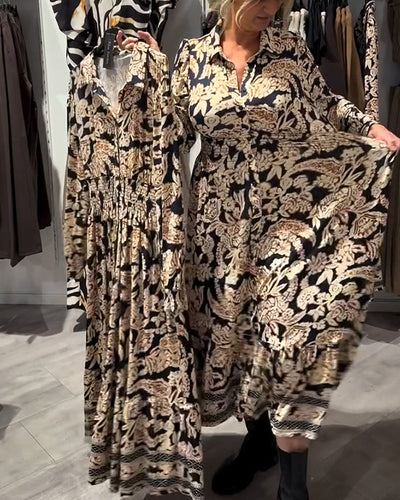 Elanora™ | Printed Collared Midi Dress