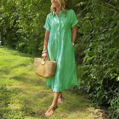 Florine | Flattering Striped Shirtdress