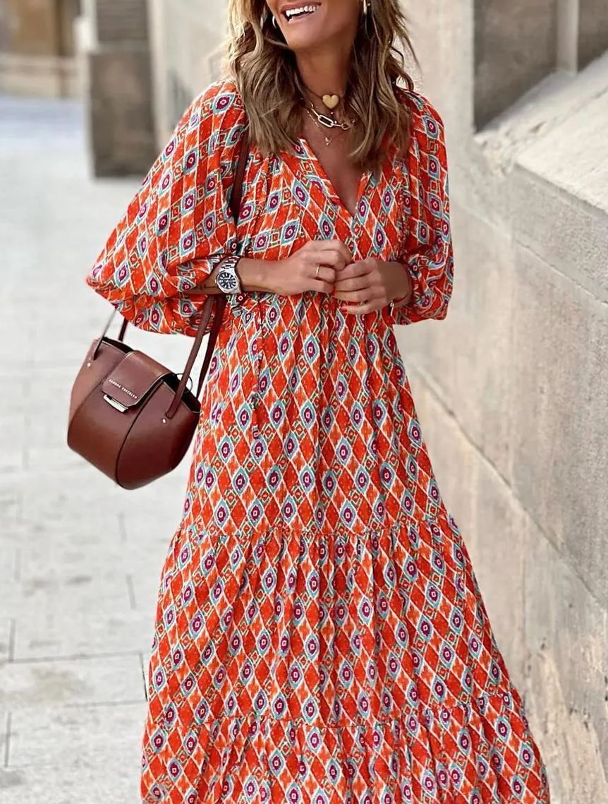 Seraphina™ | Puff Sleeve Floral Boho Maxi Dress