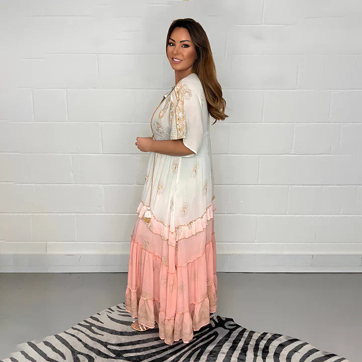 Juliette™ | Boho Tiered Maxi Dress with Tassel Tie Details