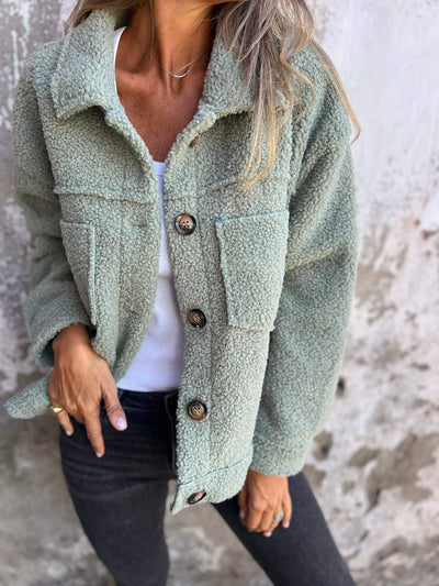 CozyMoss™ Teddy Button Jacket