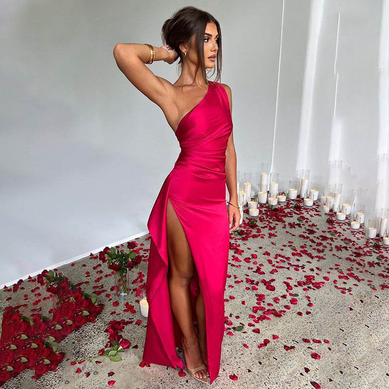 Aureline™ | One-Shoulder Backless Slit Dress