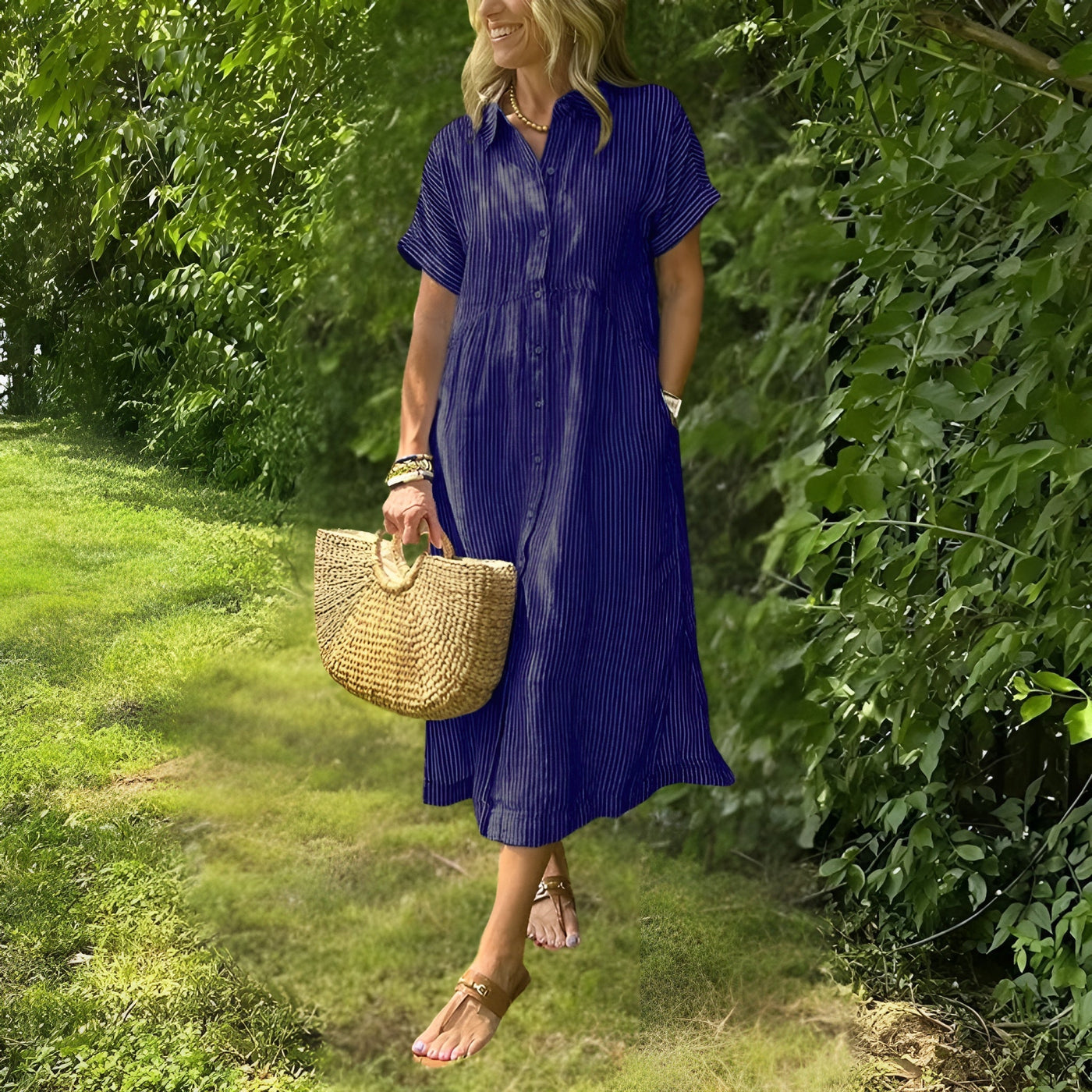 Florine | Flattering Striped Shirtdress