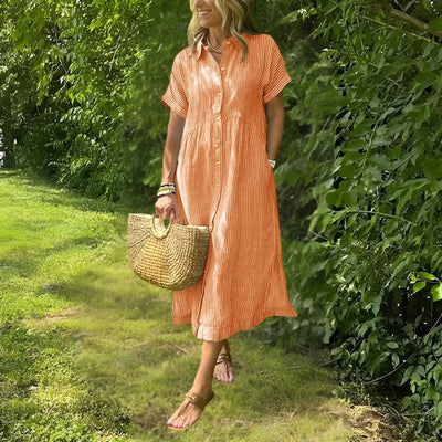 Florine | Flattering Striped Shirtdress