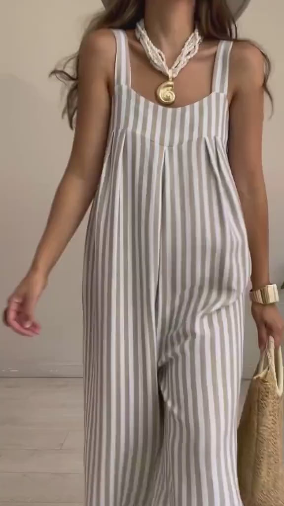 Marivelle™ | Loose Casual Striped Jumpsuit