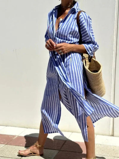 Striped collar dress
