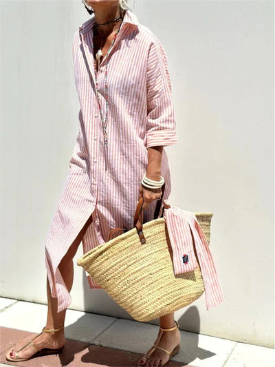 Striped collar dress