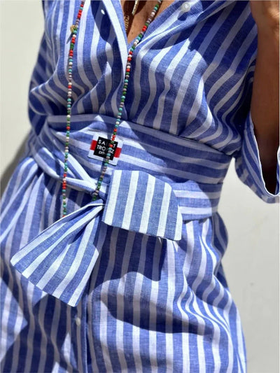 Striped collar dress