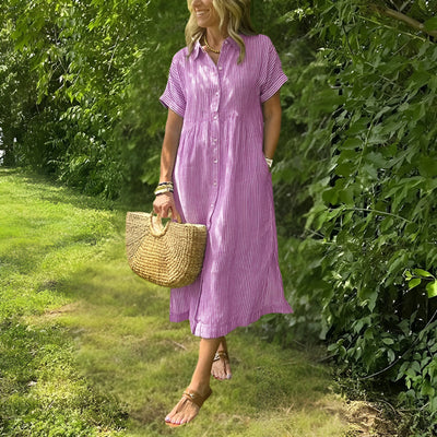 Florine | Flattering Striped Shirtdress