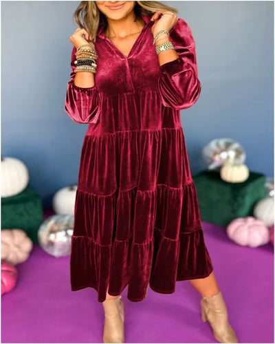 Velisse™ | Velvet Ruffled Maxi Dress