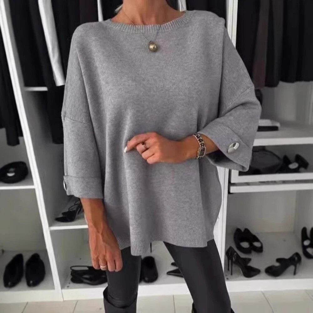 LuxeEase™ Buttoned Knit Sweater