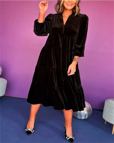 Velisse™ | Velvet Ruffled Maxi Dress