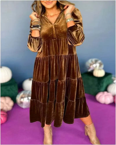 Velisse™ | Velvet Ruffled Maxi Dress