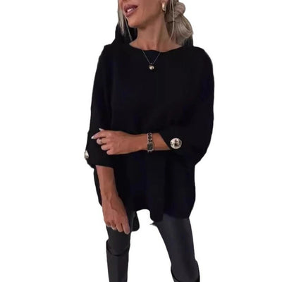 LuxeEase™ Buttoned Knit Sweater