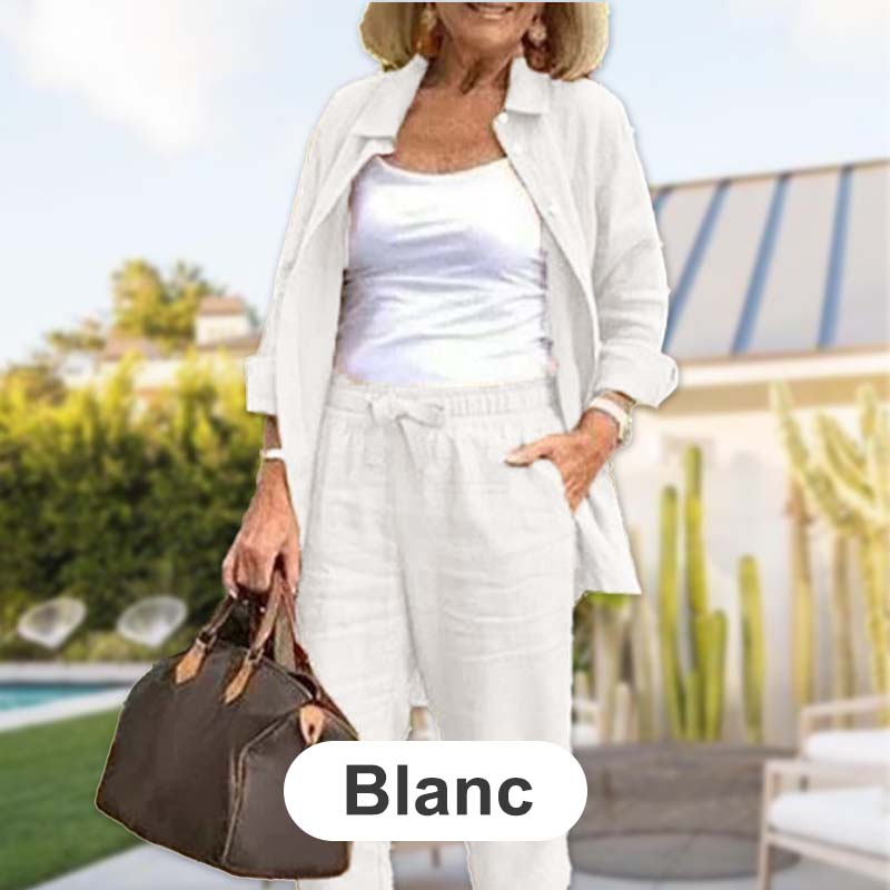 Lunaira™ | Women’s Cotton-Linen Two-Piece Set