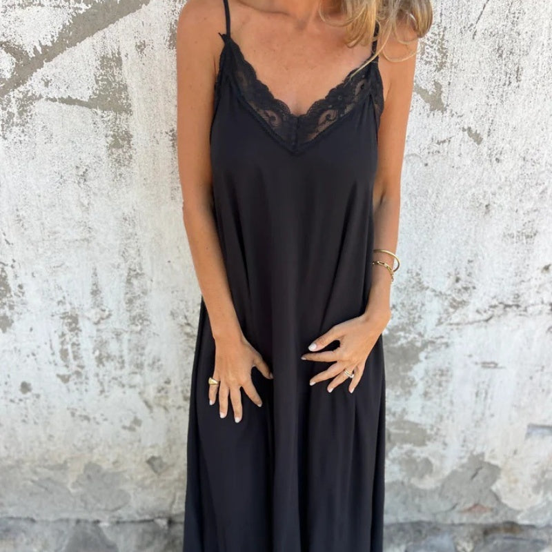 Marivelle – Lace Trim Maxi Dress