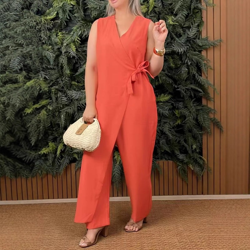 VibeTie™ Relaxed V-Neck Jumpsuit