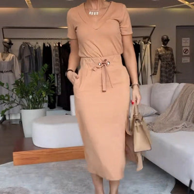 Varelia™ | Women’s V-Neck Top & Skirt Set