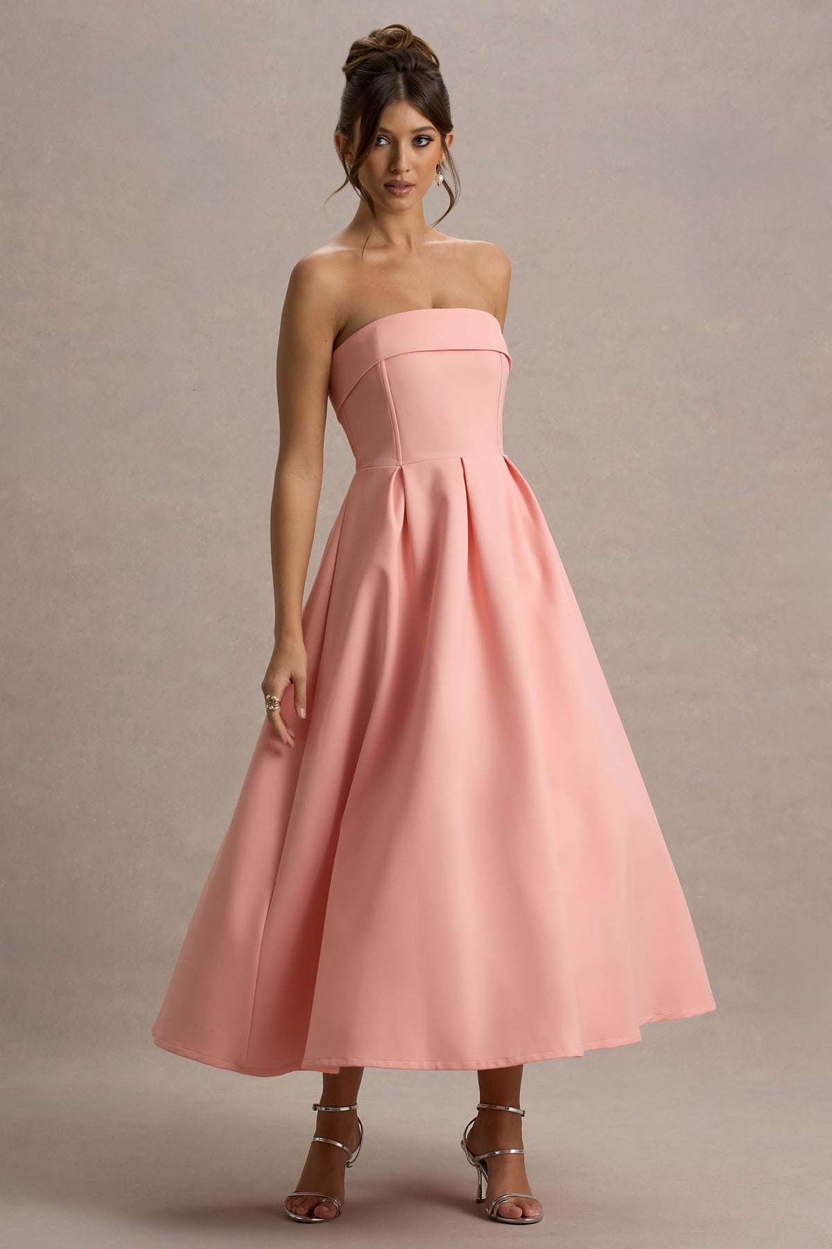 Ecru Elegance™ Bandeau Midi Dress