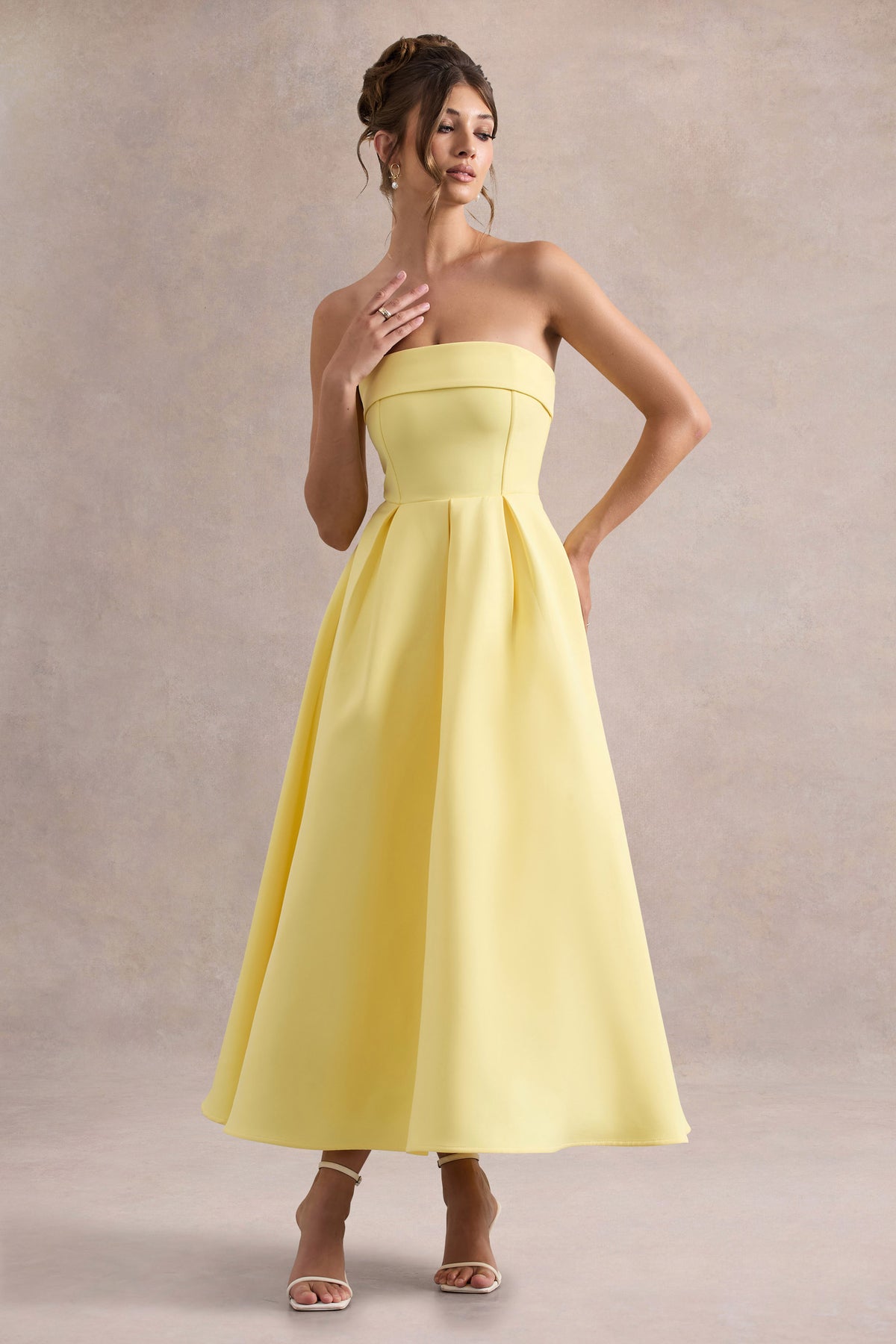 Ecru Elegance™ Bandeau Midi Dress