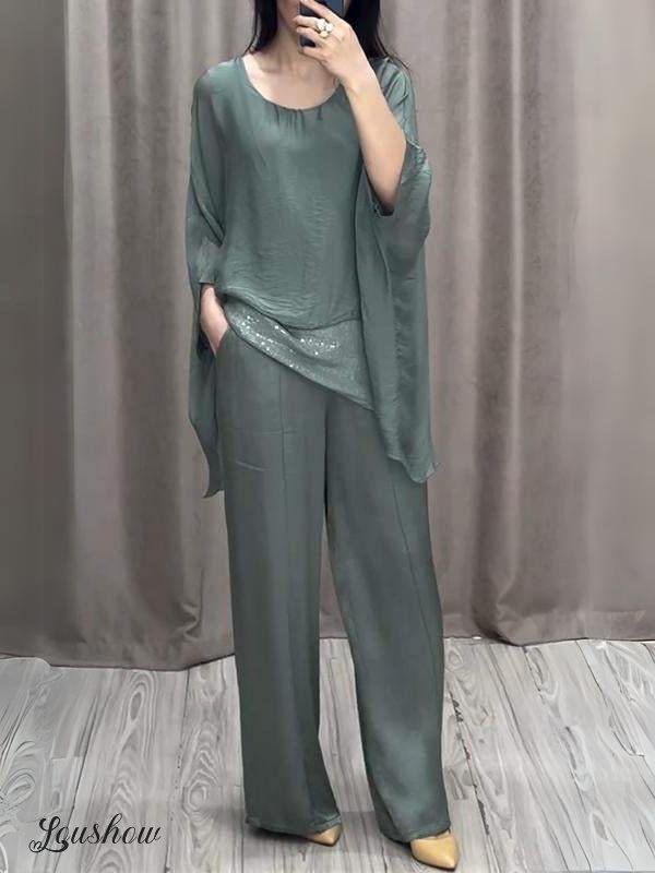 Esméra™ | Elegant V-Neck Two-Piece Dress Set