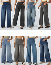 Ardenelle™ | Super Stretch High-Waisted Wide-Leg Jeans