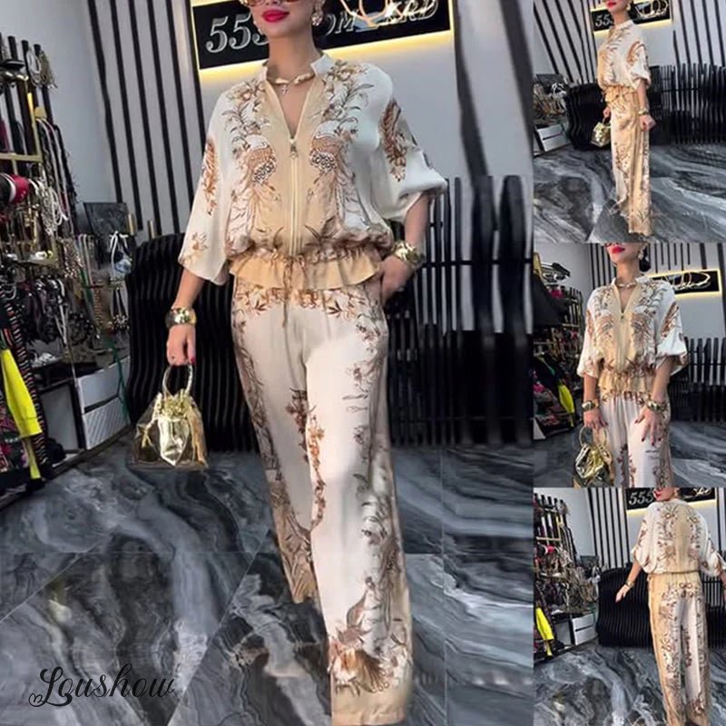 Esméra™ | Elegant V-Neck Two-Piece Dress Set