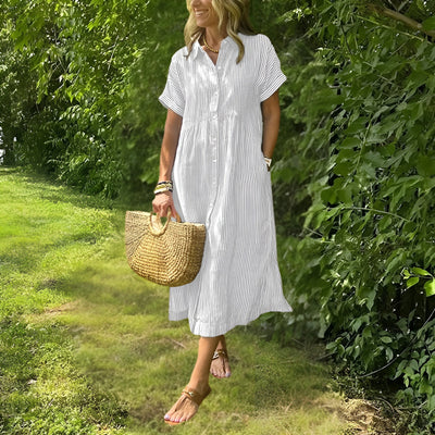 Florine | Flattering Striped Shirtdress