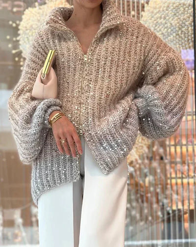 Sophie™ - Elegant glittery silk cardigan