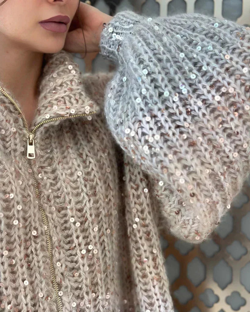 Sophie™ - Elegant glittery silk cardigan