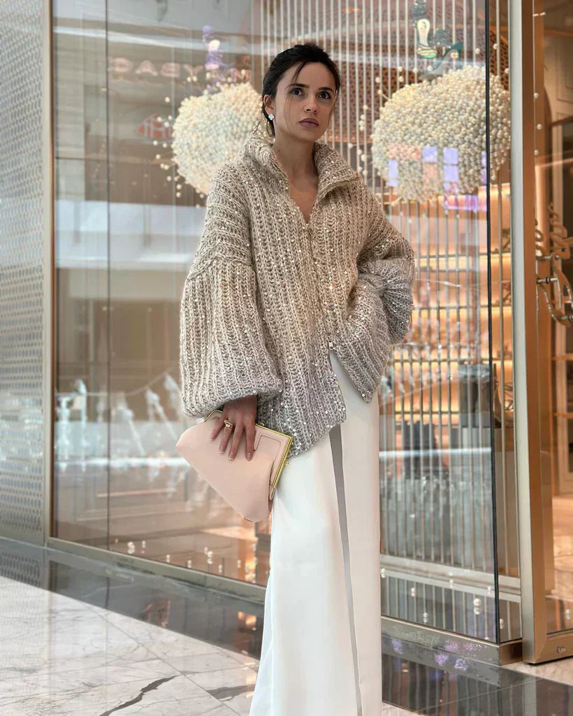 Sophie™ - Elegant glittery silk cardigan