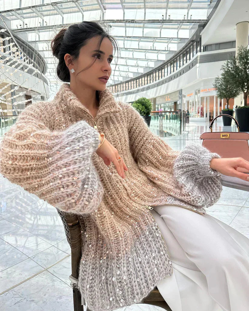 Sophie™ - Elegant glittery silk cardigan
