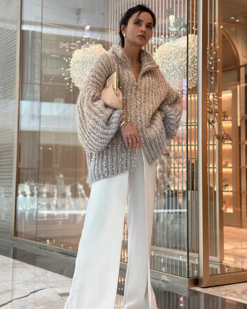 Sophie™ - Elegant glittery silk cardigan