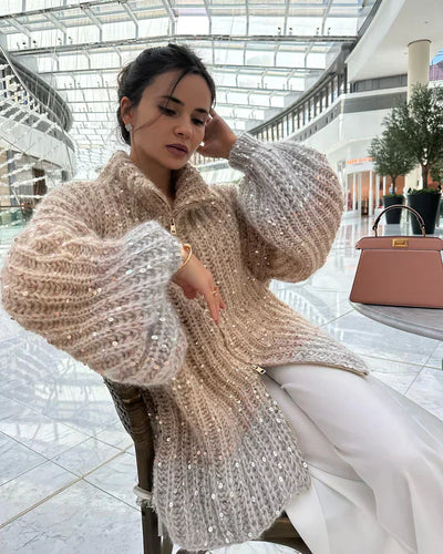 Sophie™ - Elegant glittery silk cardigan